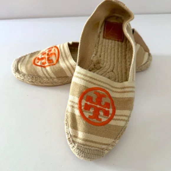 Tory Burch Tan and Orange Espadrilles NWOT - Picture 6 of 10